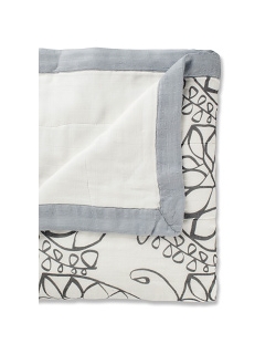 Aden&Anais одеяло бамбуковое, Moonlight Leafy + White (серый)