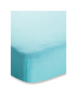 Aden&Anais простынка на матрас бамбуковая Azure Solid Aqua (аква)