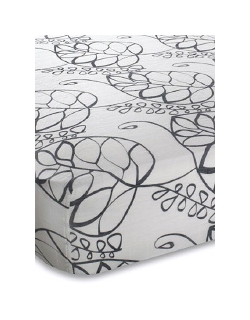 Aden&Anais простынка на матрас бамбуковая Moonlight Leafy (серые листья)