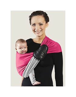 Слинг с кольцами JPMBB трикотажный, цвет " светло-серый-фуксия"