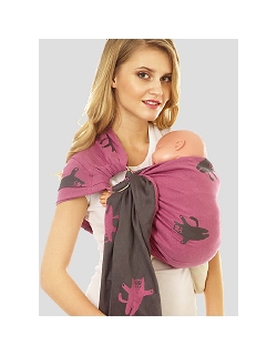 Слинг с кольцами Mum's Era "Коты", пурпур