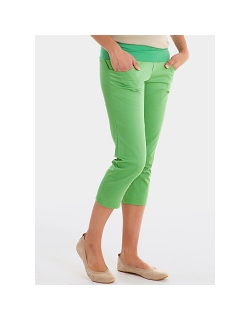 Брюки для беременных и родивших Mothers en Vogue Pencil Capri, зеленый