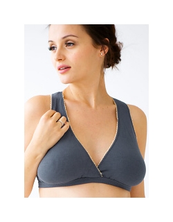 Бюстгальтер для кормящих Belabumbum для сна из бамбука, графит