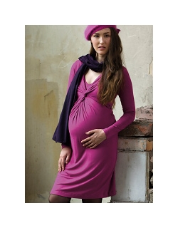 Платье для кормящих Mothers en Vogue Twist Front розовый (Magenta Pink)