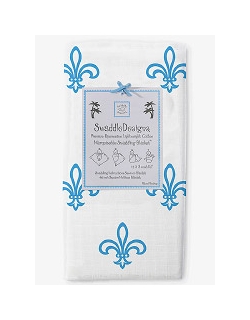Пеленка детская тонкая SwaddleDesigns Маркизет Blue Fleur de Lis