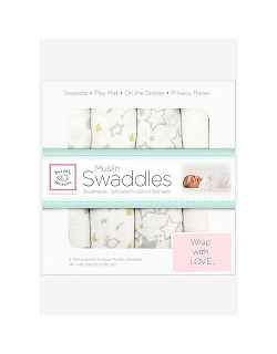 Набор муслиновых пеленок 4 шт. SwaddleDesigns Sterling Starshine