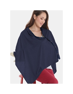 Пончо для кормления Mothers en Vogue из льна, Luxe Linen, синий