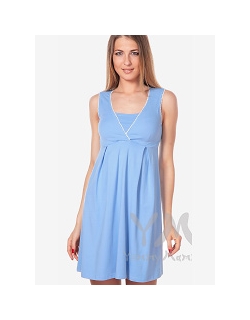 Ночная рубашка (с V-образным вырезом) YammyMammy (ямимами) трикотажная, цвет "голубой"