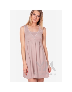 Ночная рубашка (с V-образным вырезом) YammyMammy (yummy mammy) трикотажная, цвет "капучино"