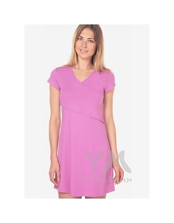 Платье-кимоно для дома YammyMammy (ями мами) трикотажное, цвет "орхидея"