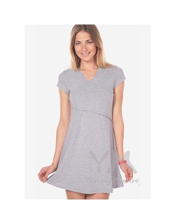 Платье-кимоно для дома YammyMammy (yammy mammy) трикотажное, цвет "серый меланж"