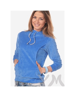 Толстовка YammyMammy (ями мамми) велюровая, цвет "голубой"