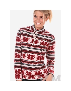 Толстовка YammyMammy (ямимами) флисовая, цвет "красный/снежинки"