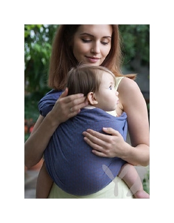 Слинг с кольцами YammyMammy (ямимами), цвет "синий/коричневый"