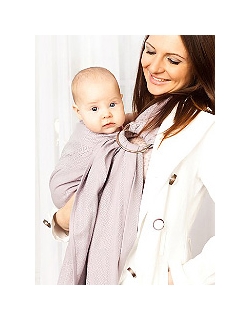 Слинг с кольцами YammyMammy (ямимами), цвет "серый/розовый"