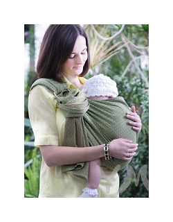 Слинг с кольцами YammyMammy (yummy mammy), цвет "салатовый/коричневый"