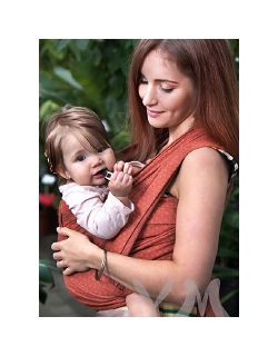 Слинг-шарф YammyMammy (ями мамми) тканый, цвет "оранжевый/коричневый"