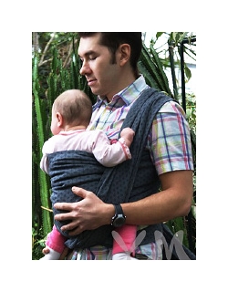 Слинг-шарф YammyMammy (ями мами) тканый, цвет "графит/серый"