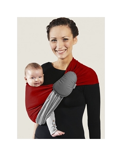 Слинг с кольцами JPMBB трикотажный, цвет "красный - светло-серый"