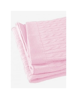 Jollein вязаный плед с мехом для новорожденных (косичка), цвет "светло-розовый"