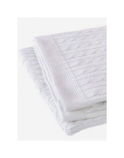 Jollein вязаный плед для новорожденных (косичка), цвет "белый"