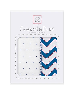 Набор пеленок SwaddleDesigns Swaddle Duo True Blue Chevron