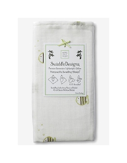 Пеленка детская тонкая SwaddleDesigns Маркизет Kiwi/Mocha Fish