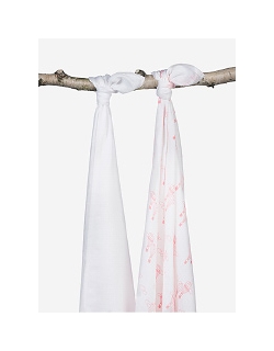 Комплект бамбуковых пеленок для новорожденных 2 шт. Jollein, Balloons pink