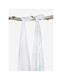 Комплект бамбуковых пеленок для новорожденных 2 шт. Jollein, Balloons lagoon