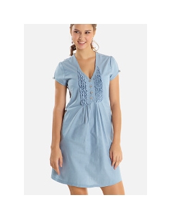 Платье для кормящих Ruffle, голубой (Chambray)