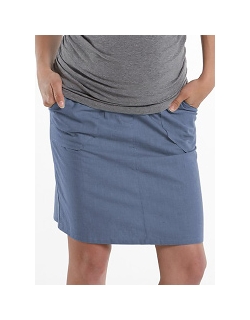 Юбка для беременных и родивших Mothers en Vogue Linen Utility, голубой (Dutch Blue)