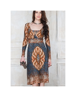 Платье для кормящих и беременных Diva Nursingwear Alba дл.рукав, принт India