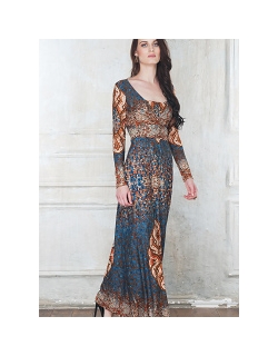 Платье для кормящих и беременных Diva Nursingwear Alba Maxi дл.рукав, принт India