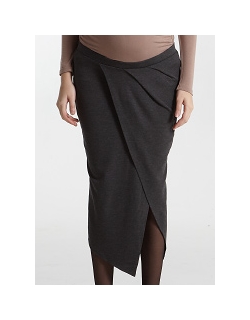 Юбка для беременных и родивших Mothers en Vogue Midi Draped, серый (Heather Charcoal)