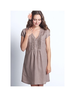 Платье Mothers en Vogue "Ruffle Linen", цвет бежевый