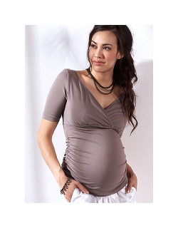 Топ для кормления Mothers en Vogue "Side Ruched Tee", цвет светлый хаки