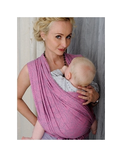 Слинг с кольцами Ellevill Paisley Silver-Pink со льном