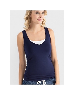 Майка «МВ03» тёмно-синяя для кормящих