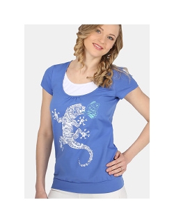 Футболка "Агна" синяя для беременных и кормящи