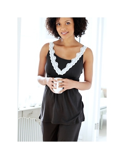 Домашний комплект для кормящих с брюками Amoralia Lace Trim, цвет Pewter