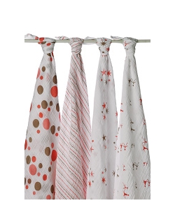 Aden&Anais набор 4 больших муслиновых пеленок, Star Light (звездный свет)