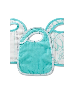 Aden&Anais набор 3 бамбуковых слюнявчиков, Azure (лазурь)