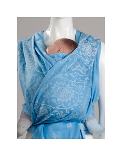 Слинг-шарф Diva Milano cо льном и шелком, Barocco Lions Cielo