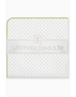 Фланелевая пеленка для новорожденного SwaddleDesigns Kiwi Polka Dot
