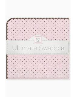 Фланелевая пеленка для новорожденного SwaddleDesigns Pink w/BR Dot