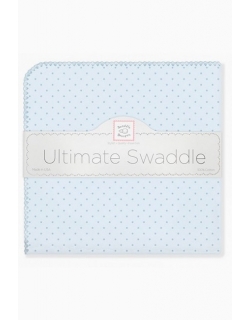 Фланелевая пеленка для новорожденного SwaddleDesigns Blue w/Blue Dot