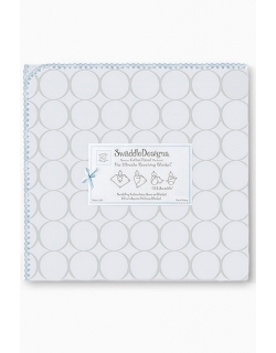 Фланелевая пеленка для новорожденного SwaddleDesigns Пастель круги голубая