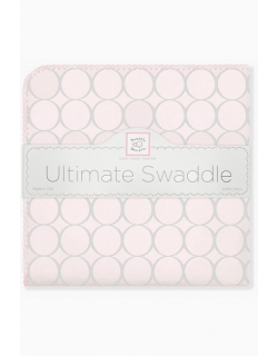 Фланелевая пеленка для новорожденного SwaddleDesigns Пастель круги розовая