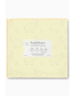 Фланелевая пеленка для новорожденного SwaddleDesigns Слоники с птичками желтая