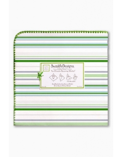 Пеленка фланель для новорожденного SwaddleDesigns Pure Green Stripe